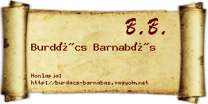 Burdács Barnabás névjegykártya